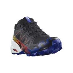 Salomon | Men's Speedcross 6 GTX Blue Fire Running Shoes - Black -Nike Store L47202300 M Salomon Speedcross6GTXBlueFire frontside